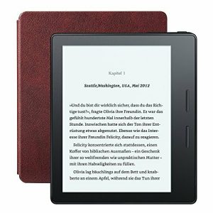 Kindle Oasis eReader mit Ladehülle aus Leder, 15 cm (6 Zoll) hochauflösendes Display (300 ppi) mit integrierter Beleuchtung
